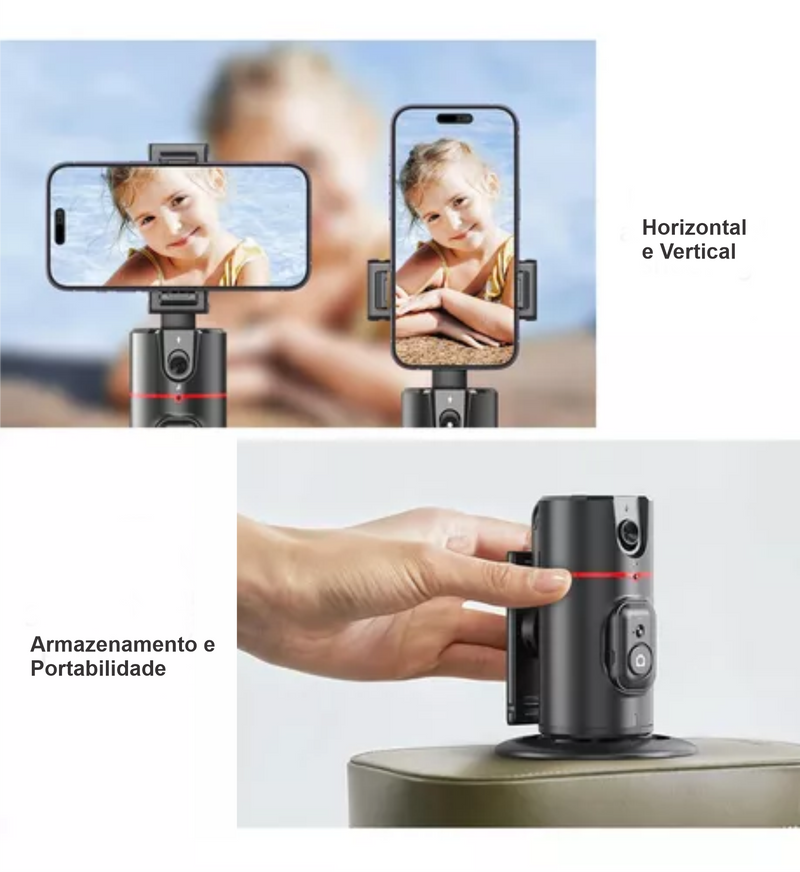 Gimbal Suporte Celular 360º Reconhecimento Facial Tiktok