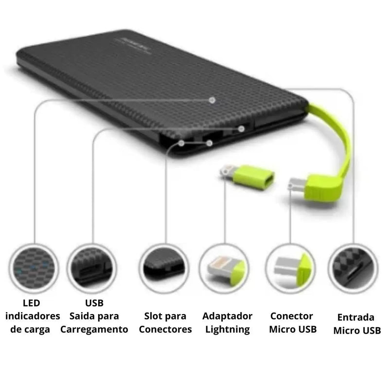 Carregador Portátil Turbo Power Bank 10.000mah Universal Pineng