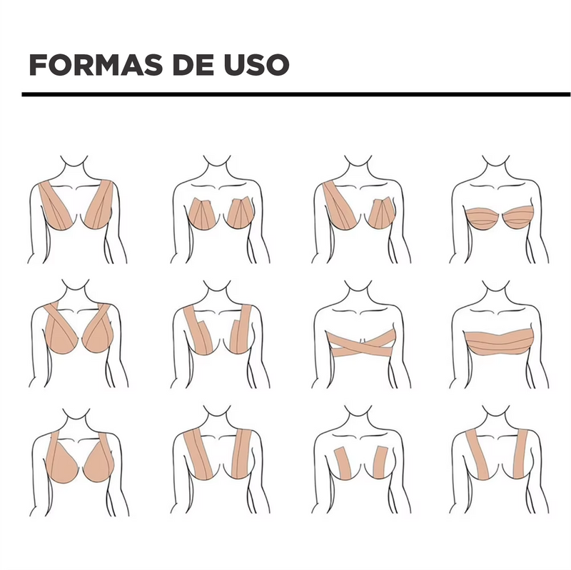 Sutiã fita, modelador, invisível e à prova de suor.