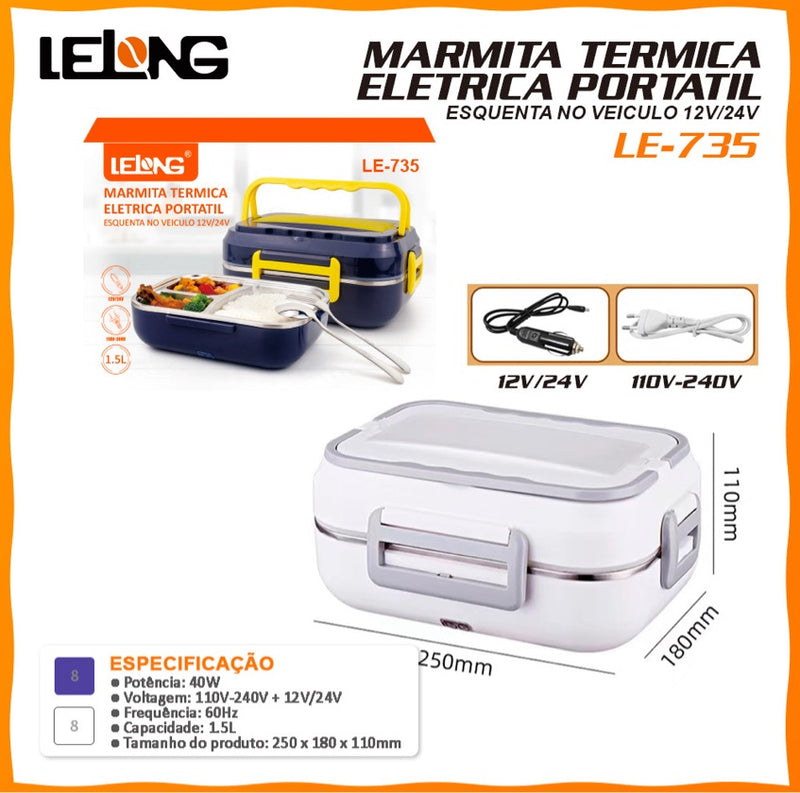 Marmita Elétrica Doméstica E Veicular 12v/24v Bivolt 110/220