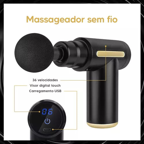 Massageador Elétrico Muscular Pistola 4 Em 1