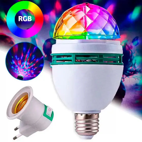 Lâmpada De Led Colorido Rotativa RGB